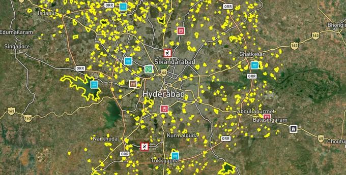 Hyderabad Lakes: FTL and Buffer Zone Check map