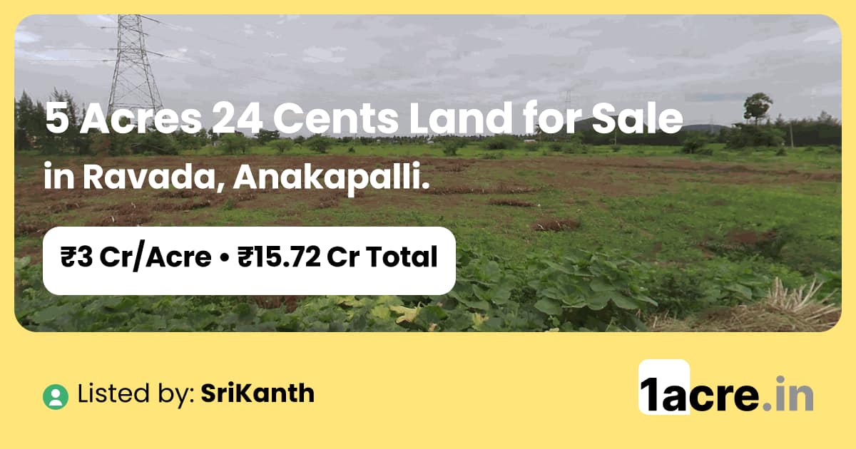 5 Acres 10 Guntas Land for Sale in Ravada, Anakapalli | 1acre.in
