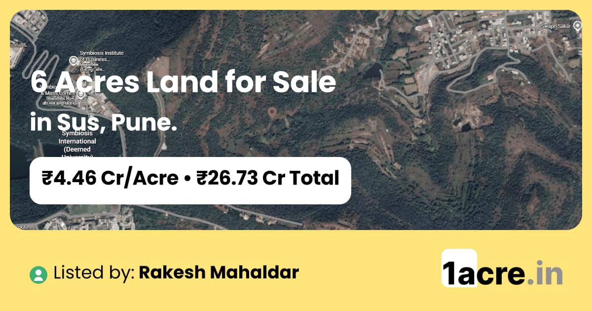 6 Acres Land for Sale in Sus, Pune | 1acre.in
