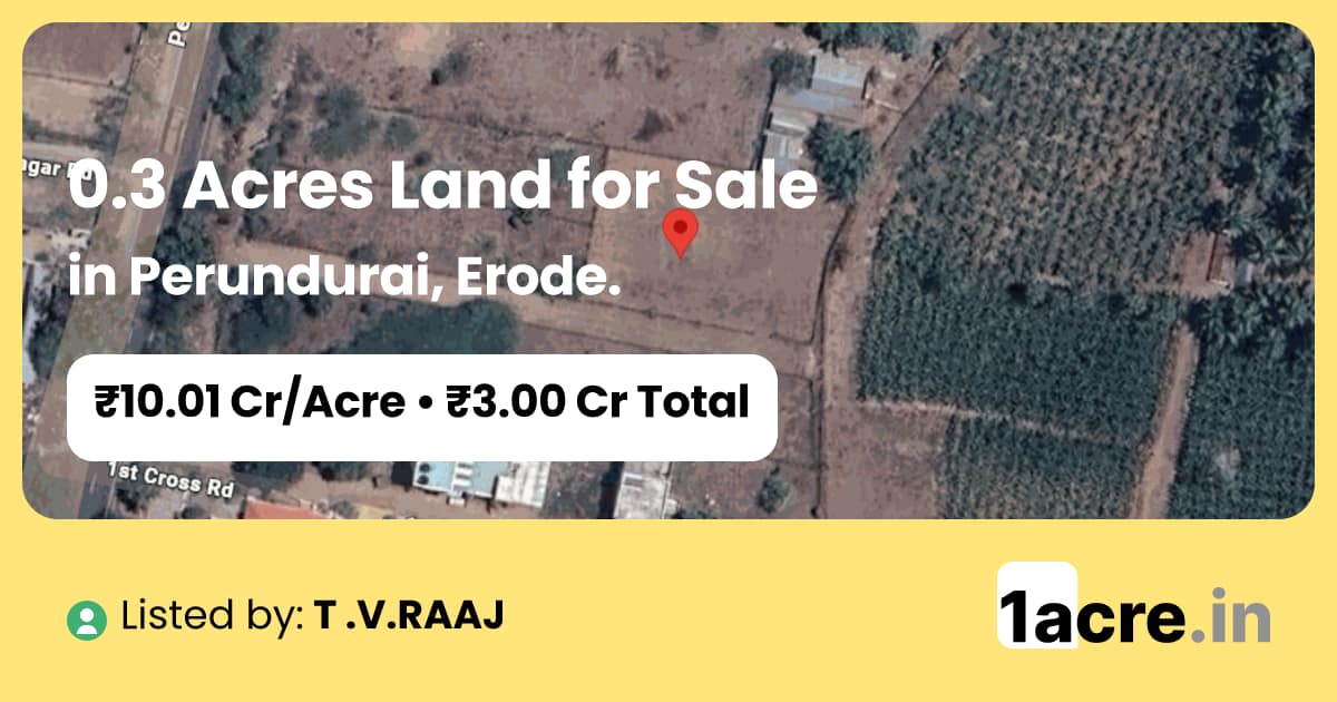 0.3 Acres Land for Sale in Perundurai, Erode | 1acre.in